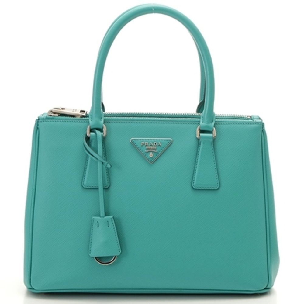 Like NEW Prada Galleria Saffiano LUX Leather Tote Handbag Giada Teal TIFFANY BLU